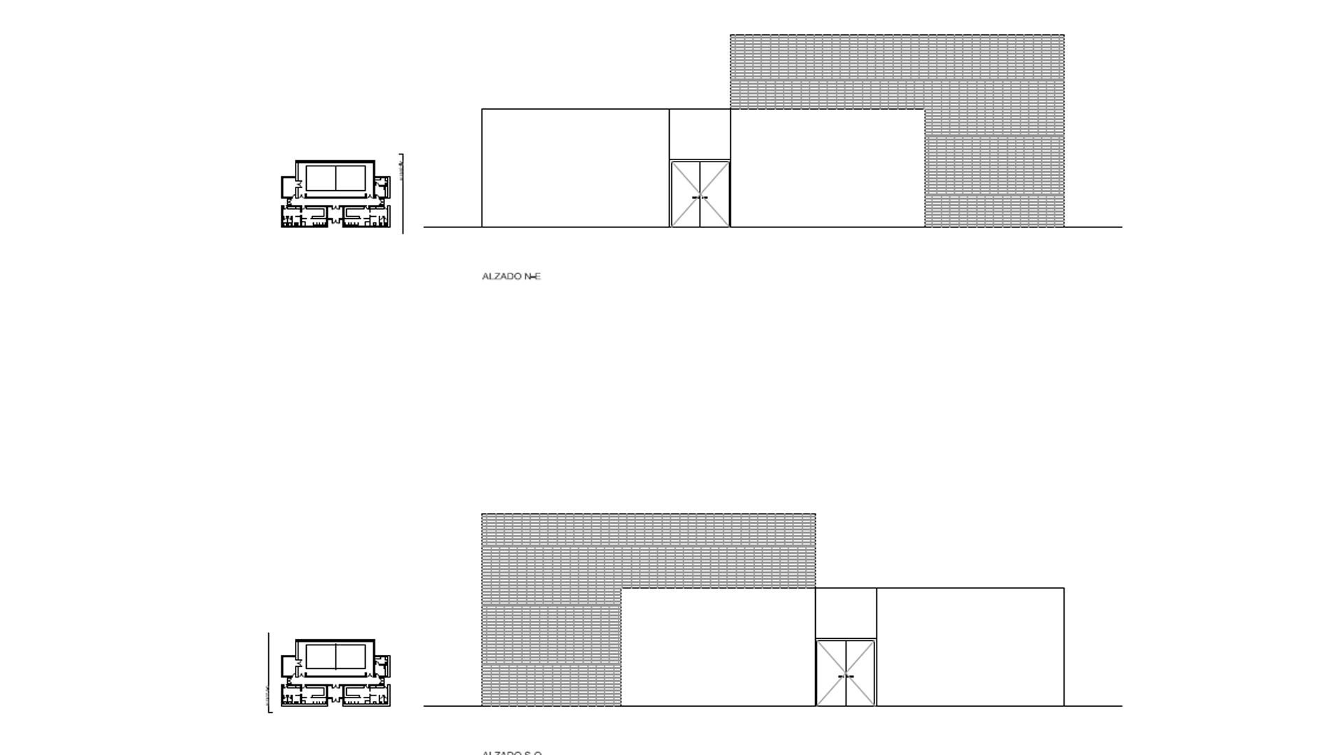 vista alzados gimnasio imagenes